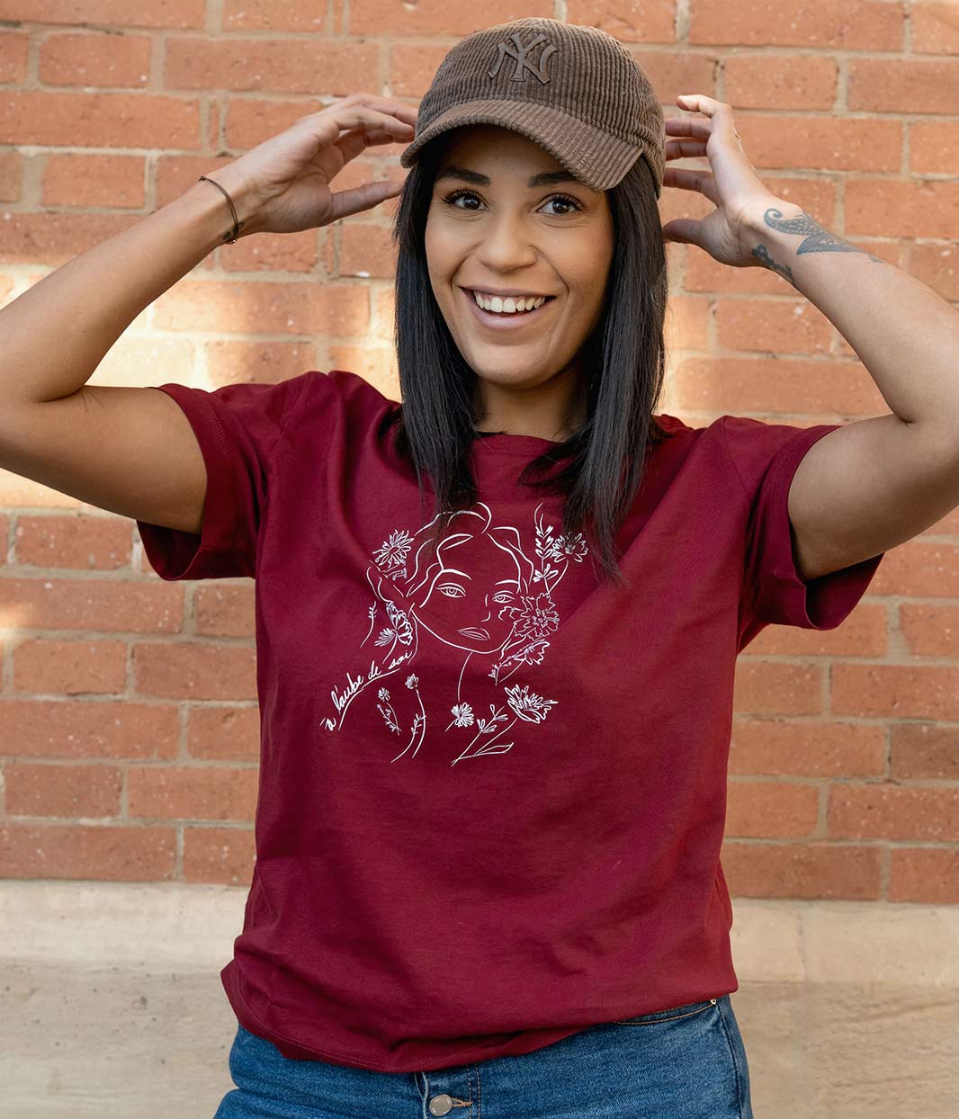 T-shirt Aurora Bordeaux, Coton Bio