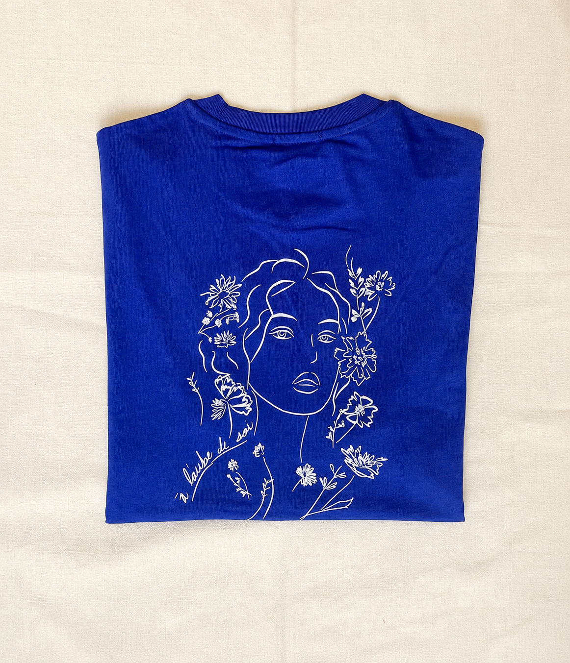 T-shirt Aurora bleu électrique, Coton Bio - Leonor Roversi