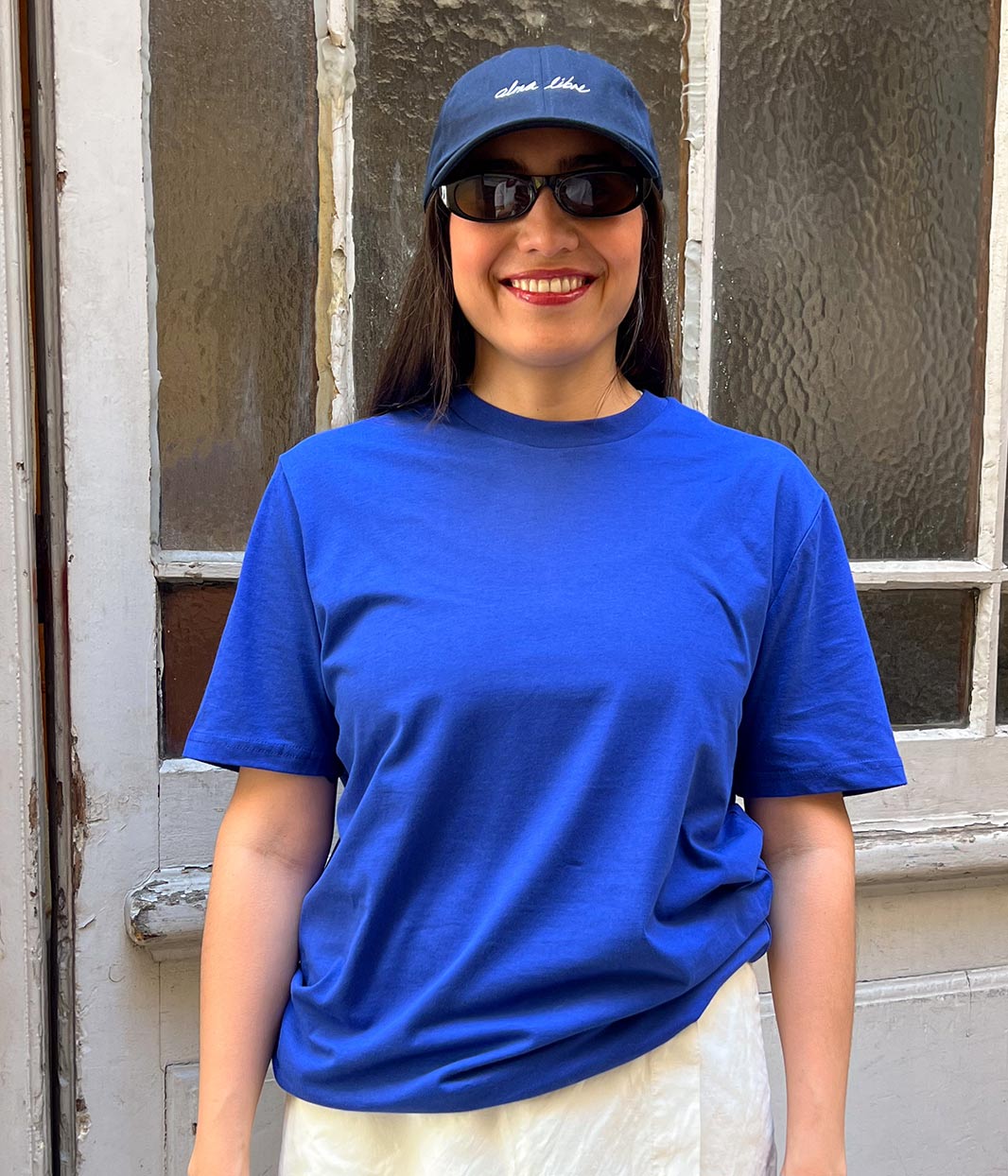 T-shirt Aurora bleu électrique, Coton Bio - Leonor Roversi