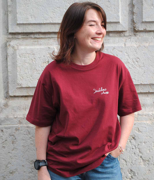 T-shirt Leonor X Sacha Bordeaux, Coton Bio - Leonor Roversi