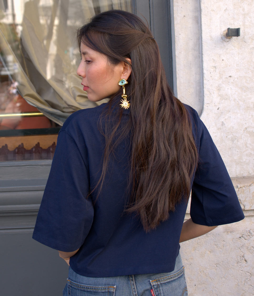 T-shirt Lupita Bleu Marine, Coton Bio