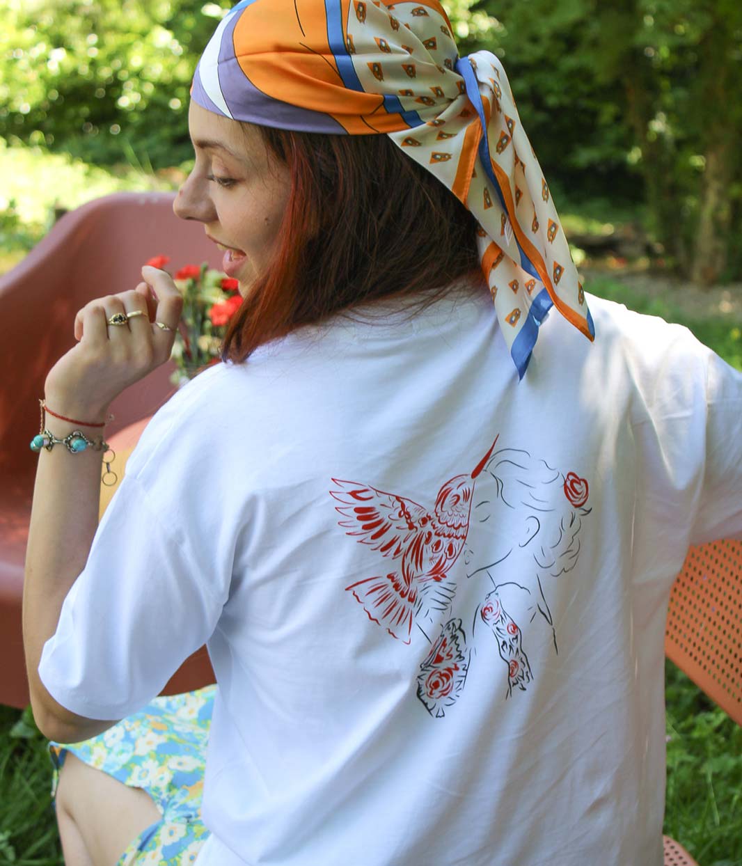 T-shirt Quetzal Blanc, Coton Bio - Leonor Roversi