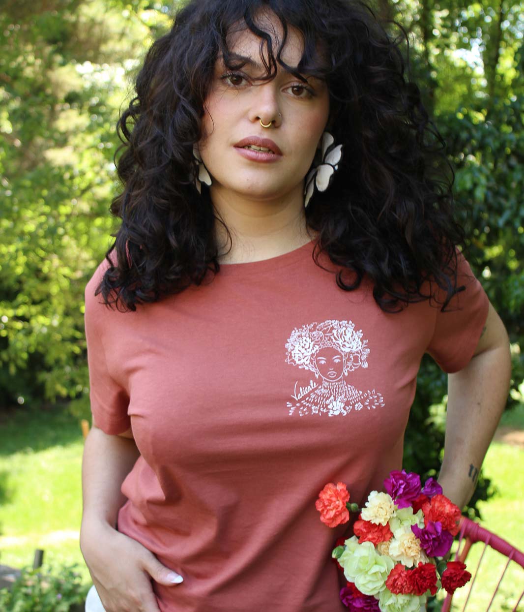 T-shirt Valiente Terracotta, Coton Bio