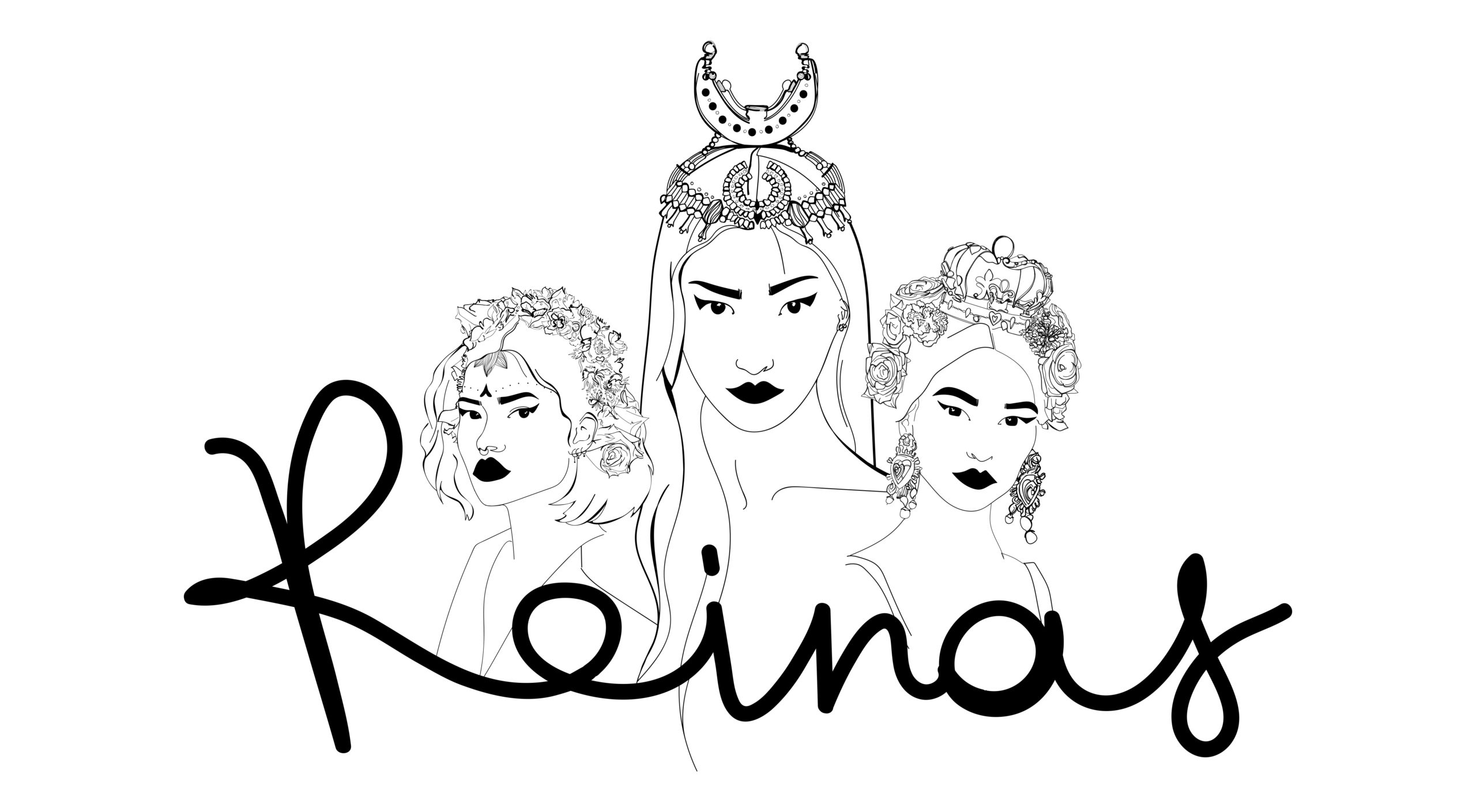 illustration line art de la collection Reinas de Leonor Roversi
