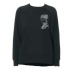 un mockup du sweatshirt noir peony de leonor roversi