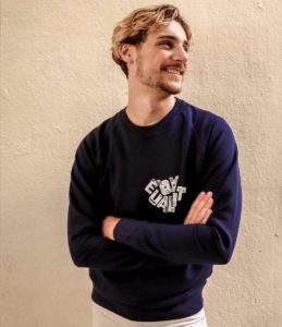Homme sweatshirt equality bleu leonor roversi