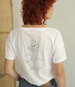 t-shirt Freyja blanc en coton bio Leonor Roversi dos