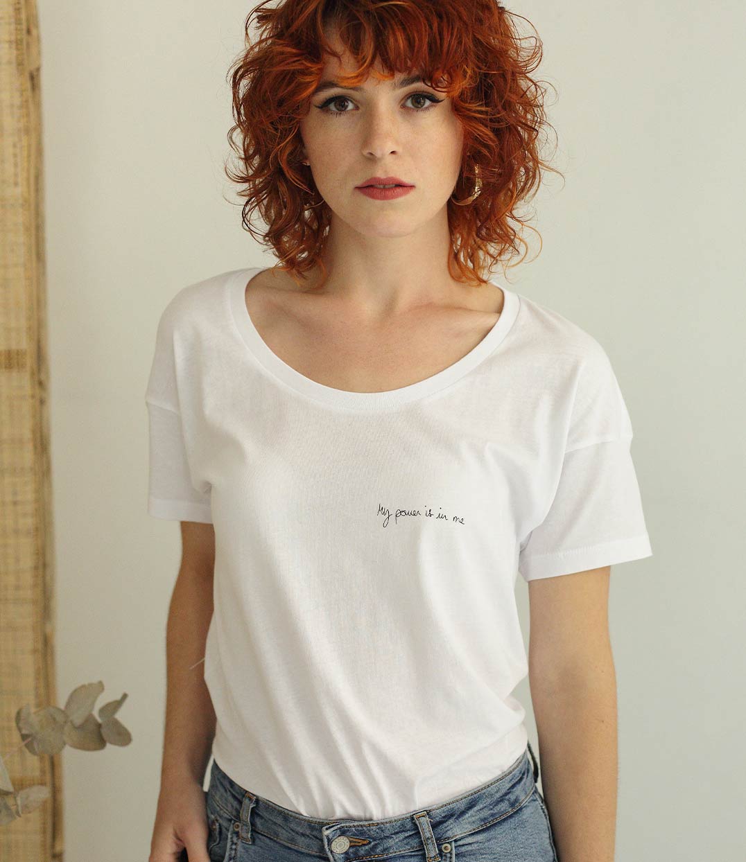 t-shirt Freyja blanc en coton bio Leonor Roversi