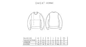 guide des taille sweatshirt homme leonor roversi