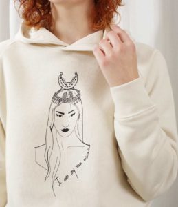 Sweatshirt à capuche coyoqui crème natural raw leonor Roversi