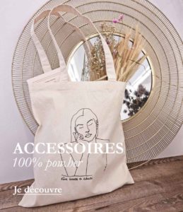 tote bag themis blanc "Accessoires 100% pow.her"