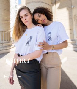 deux femmes qui portent des t-shirts blanc de la nouvelle collection TAKA Leonor Roversi