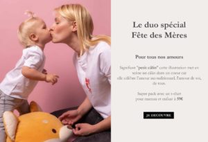 affiche pour de site coffret spécial fête des mères de la marque lyonnaise Leonor roversi